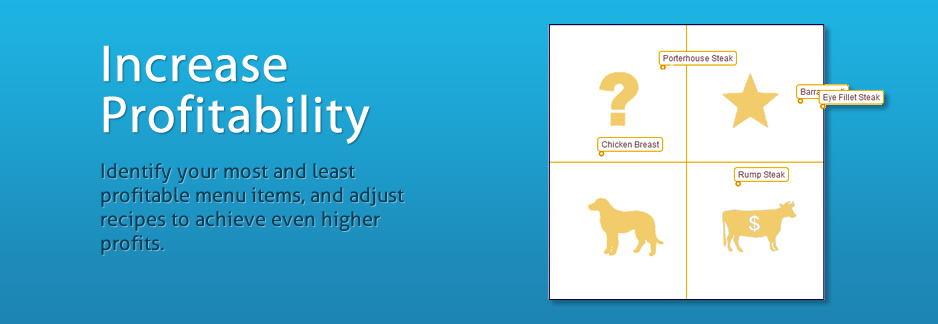 Increase profitability. Identify your most and least profitable menu items, and adjust recipes to achieve even higher profits.